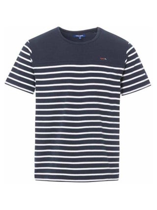 Marinière manches courtes Homme bleu marine rayé blanc