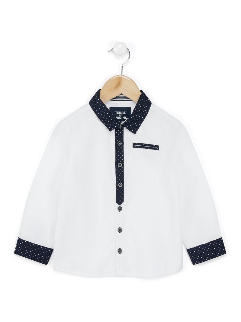 Marinière manches courtes Homme fond bleu marine rayé blanc - Terre de Marins Blanc - Kiabi