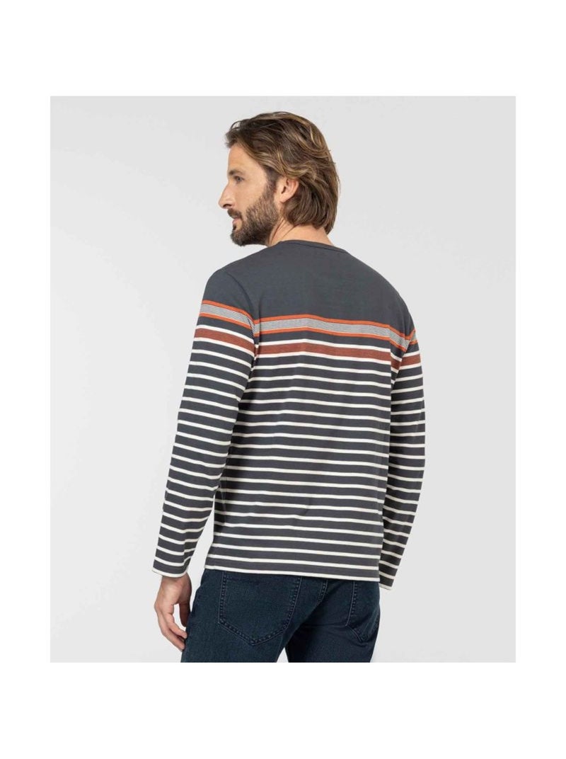 Mariniere manches longues - Terre de Marins Beige chiné - Kiabi