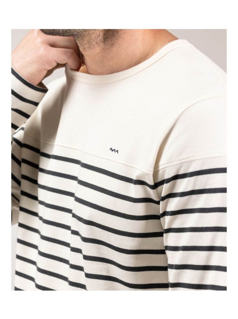 Mariniere manches longues - Terre de Marins Beige chiné - Kiabi