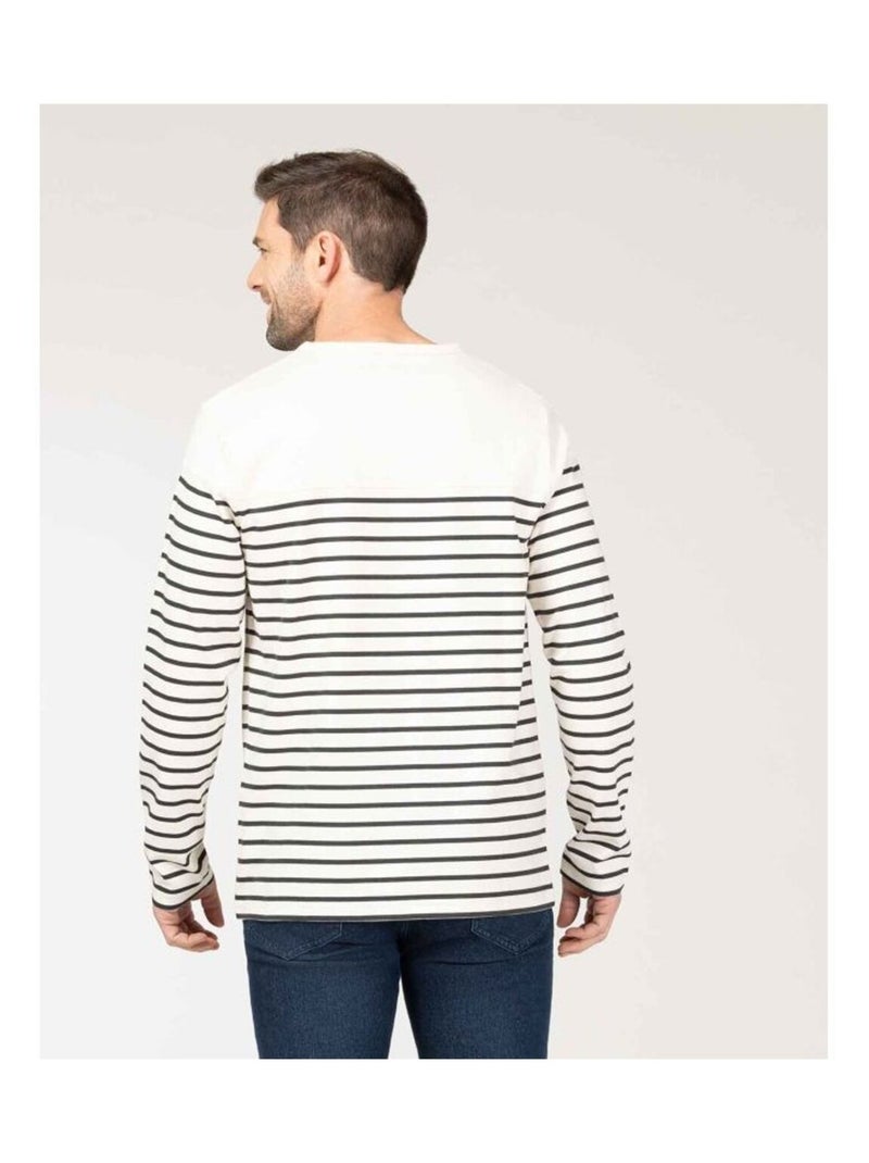 Mariniere manches longues - Terre de Marins Beige chiné - Kiabi