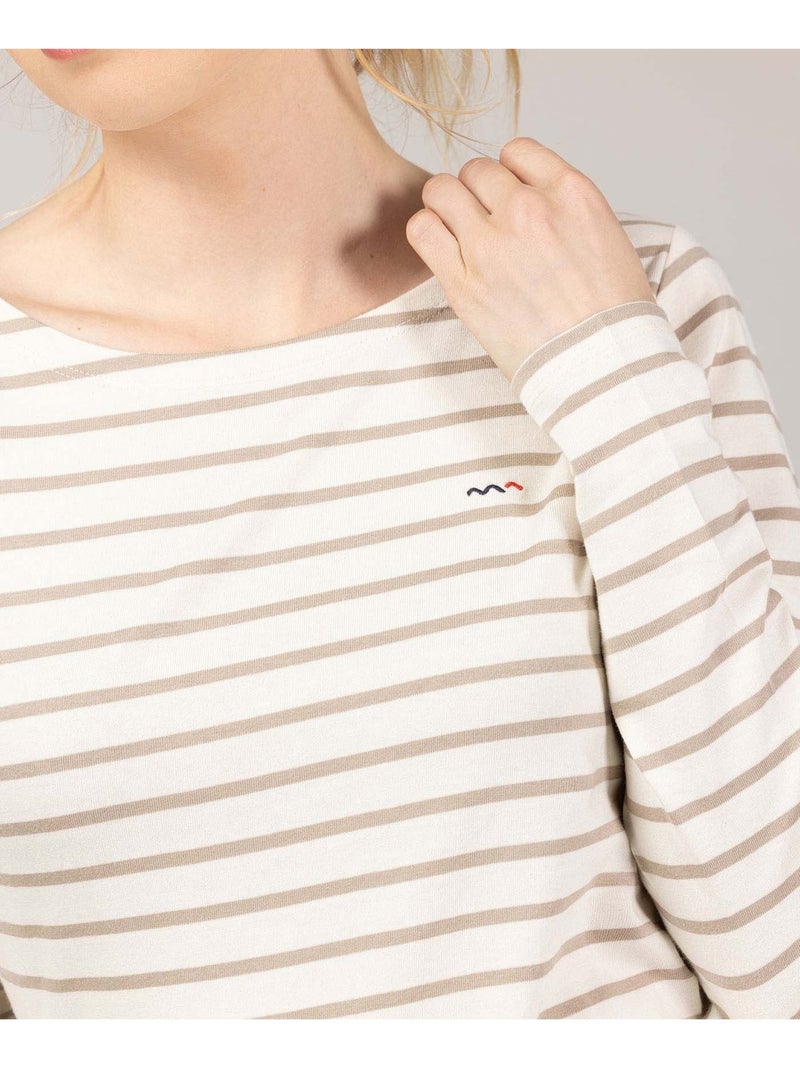 Mariniere manches longues - terre de marins Beige sable - Kiabi