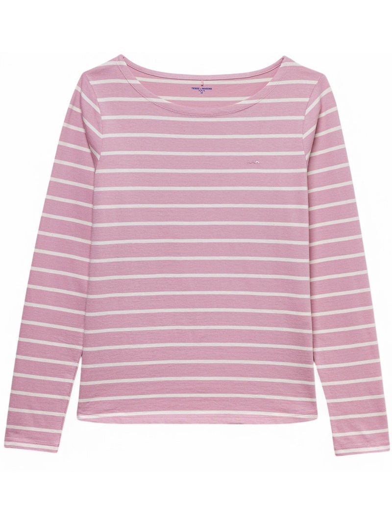 Mariniere manches longues - Terre de Marins Beige/Rose - Kiabi