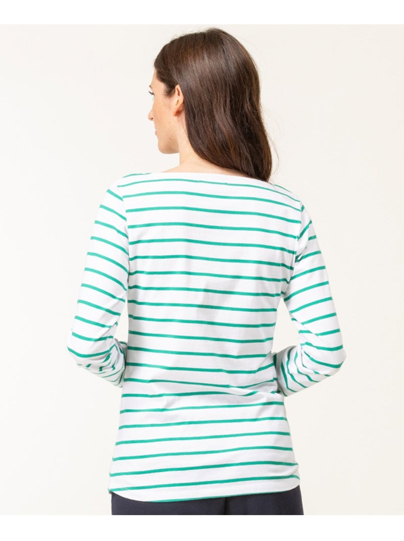 Mariniere manches longues - Terre de Marins Beige/Vert - Kiabi