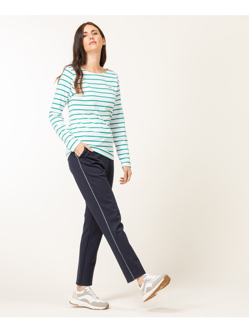 Mariniere manches longues - Terre de Marins Beige/Vert - Kiabi