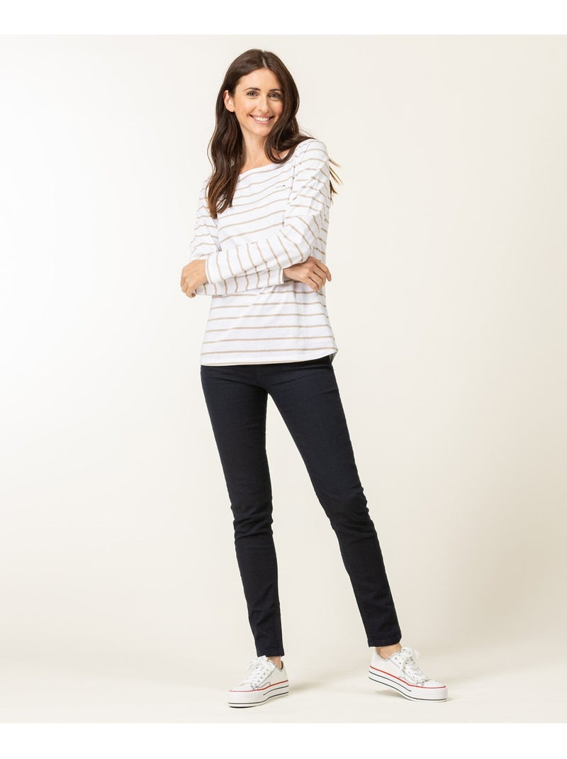 Mariniere manches longues - Terre de Marins Blanc Beige - Kiabi
