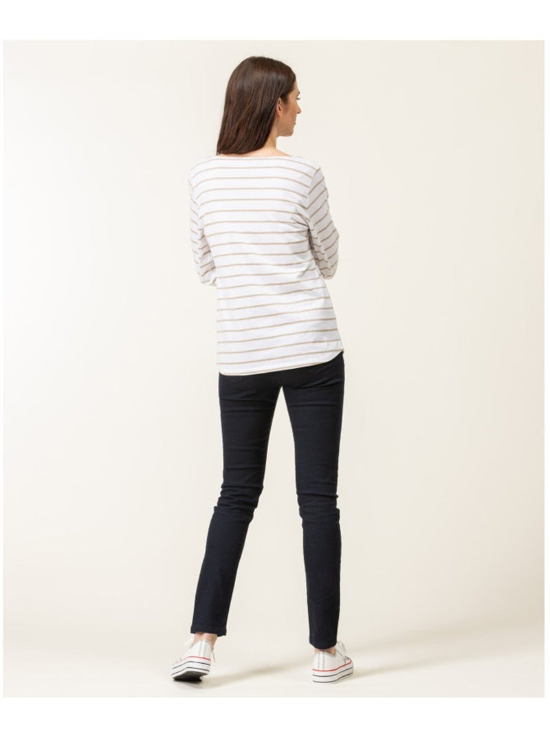 Mariniere manches longues - Terre de Marins Blanc Beige - Kiabi
