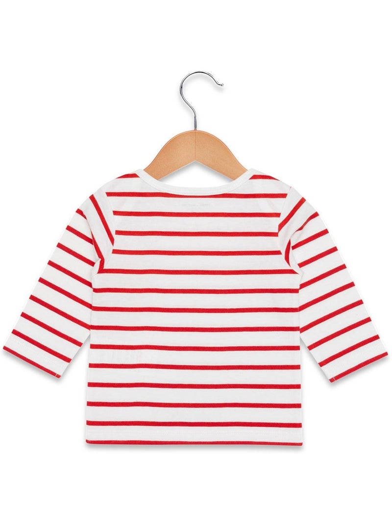 Mariniere manches longues - Terre de Marins Blanc Rose - Kiabi