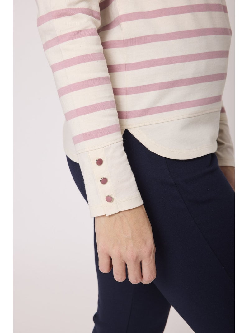 Mariniere manches longues - terre de marins Blanc Rose - Kiabi