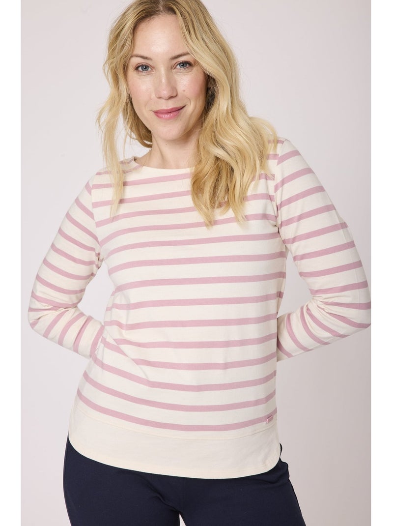 Mariniere manches longues - terre de marins Blanc Rose - Kiabi