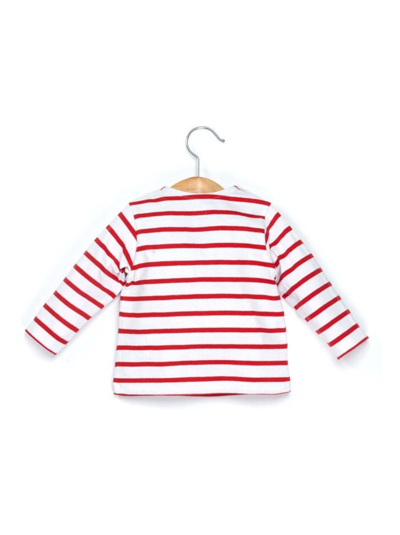 Mariniere manches longues - Terre de Marins Blanc Rouge - Kiabi