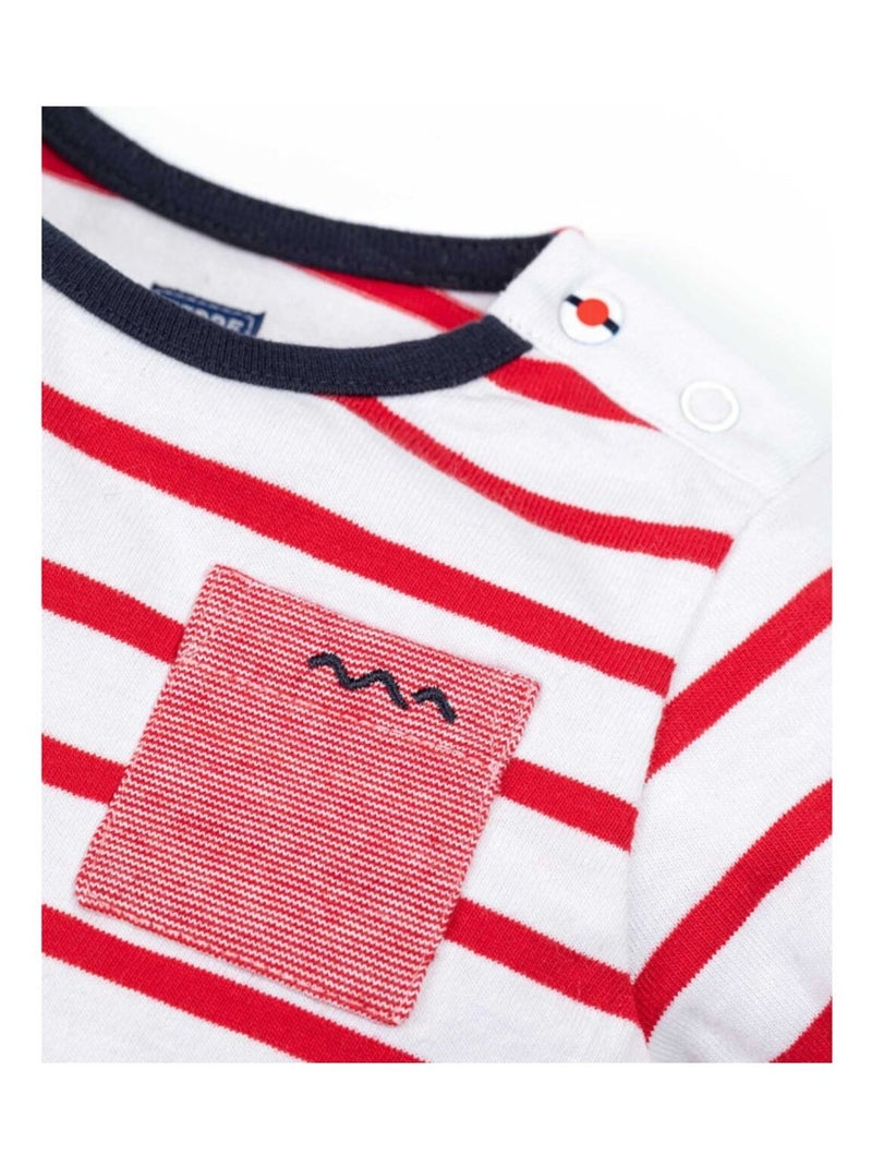 Mariniere manches longues - Terre de Marins Blanc Rouge - Kiabi