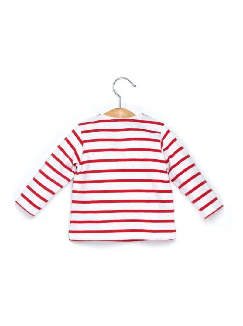Mariniere manches longues - Terre de Marins Blanc Rouge - Kiabi
