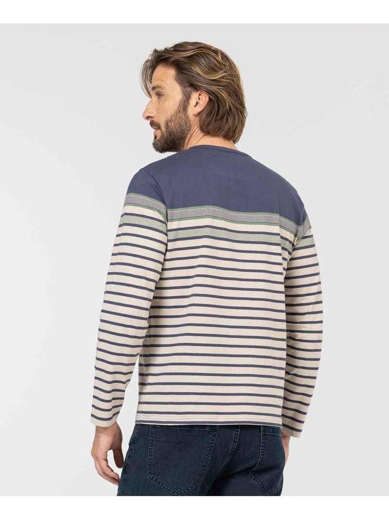 Mariniere manches longues - Terre de Marins Bleu Beige - Kiabi