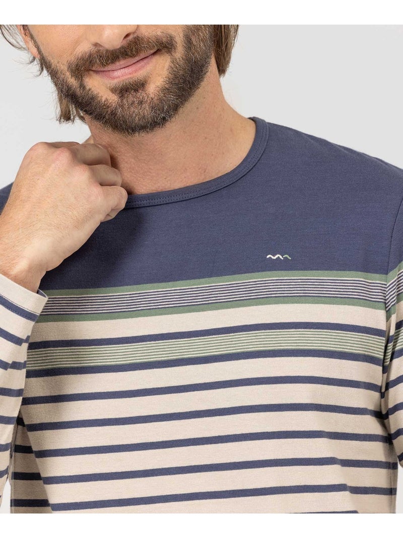 Mariniere manches longues - Terre de Marins Bleu Beige - Kiabi