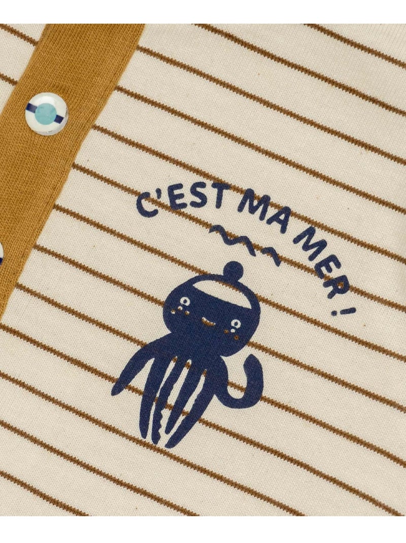 Mariniere manches longues - Terre de Marins Écru/Marron - Kiabi