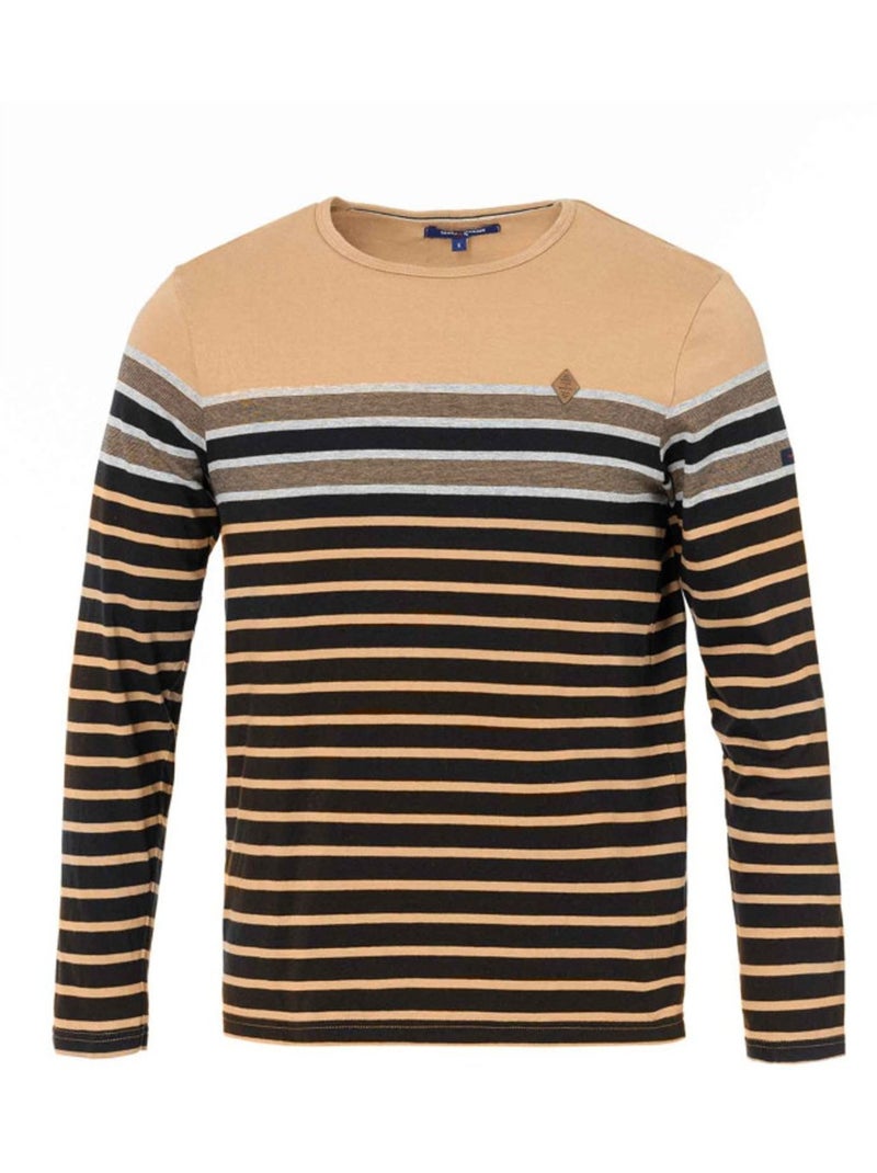 Mariniere manches longues - Terre de Marins Noir Beige - Kiabi