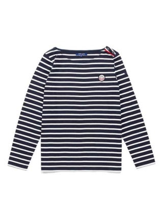 Marinière manches longues bleu marine rayures blanches Femme