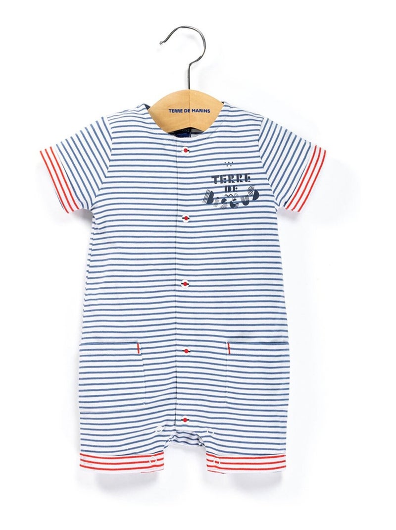 Marinière manches longues Garçon orange/kaki - Terre de Marins Bleu - Kiabi