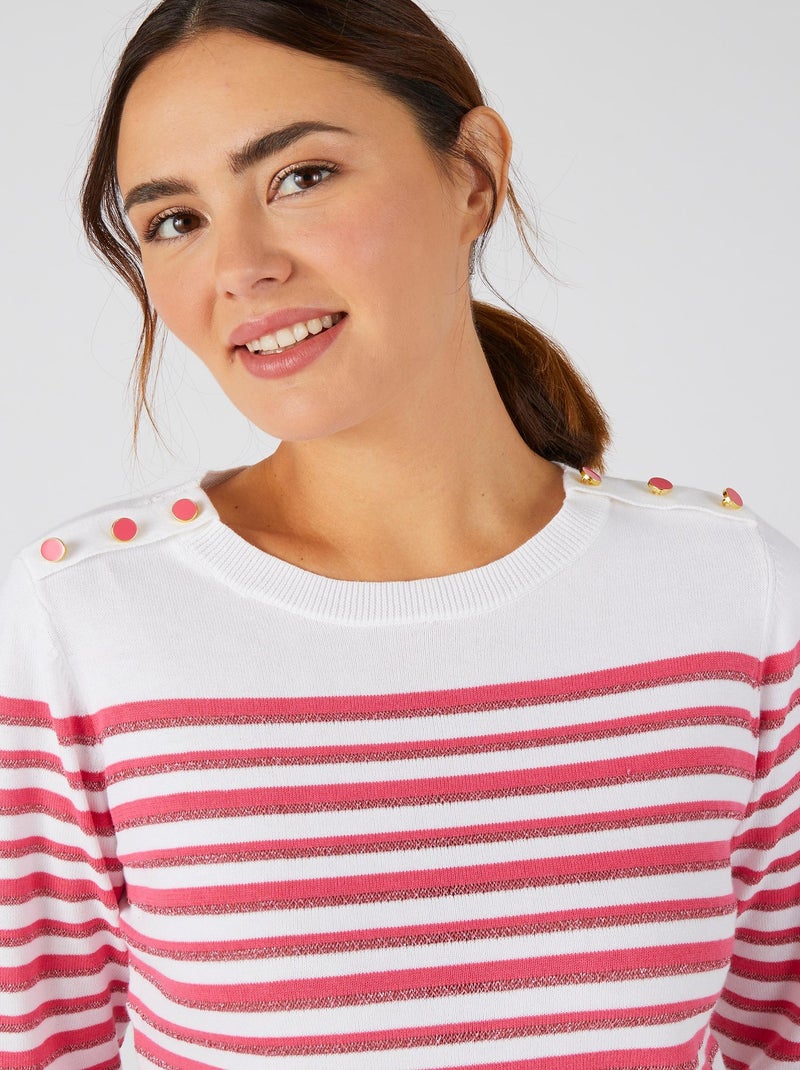 Marinière rayures brillantes - Damart Rose - Kiabi