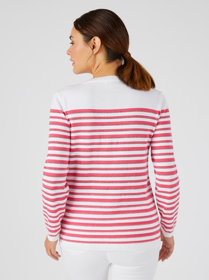 Marinière rayures brillantes - Damart Rose - Kiabi