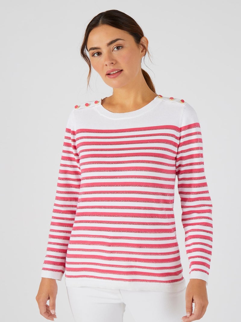 Marinière rayures brillantes - Damart Rose - Kiabi