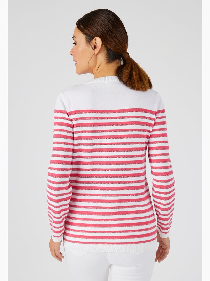 Marinière rayures brillantes - Damart Rose framboise - Kiabi