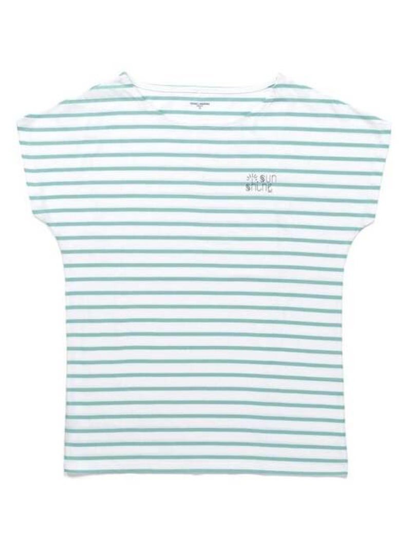 Marinière vert Femme Blanc Vert - Kiabi