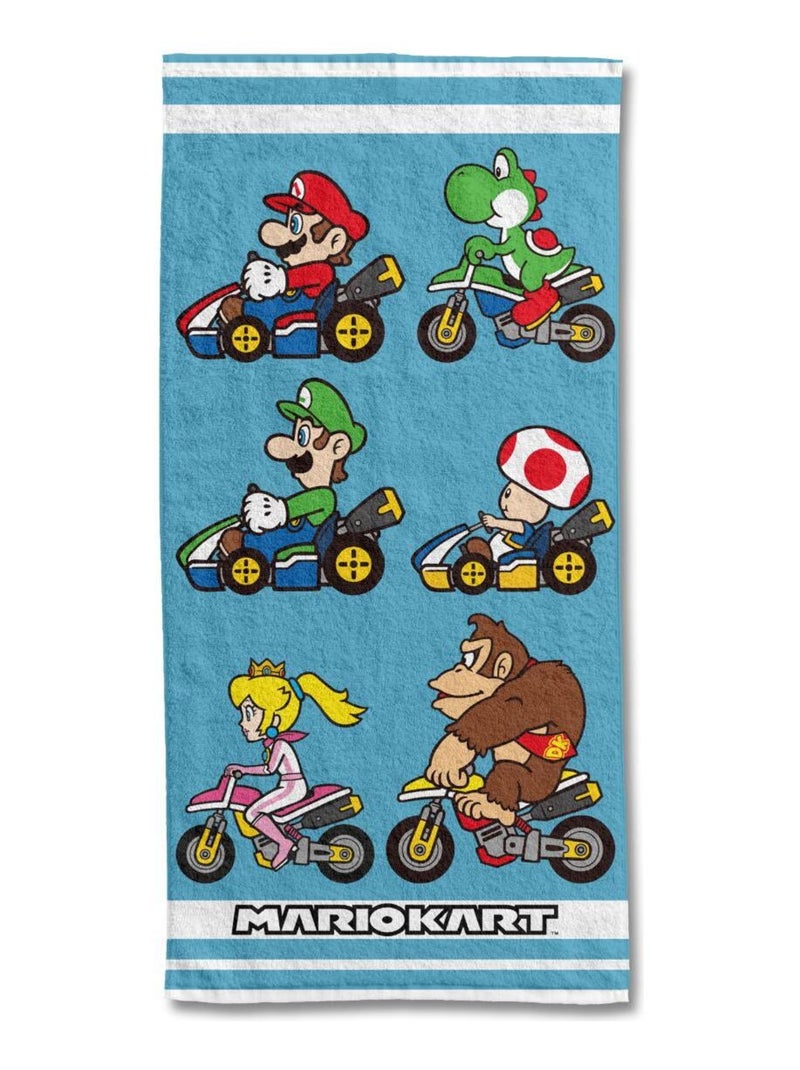 MARIOKART - Serviette De Plage Mariokart 70x140 cm - 100% Coton - 300 GSM - Bleu Bleu - Kiabi