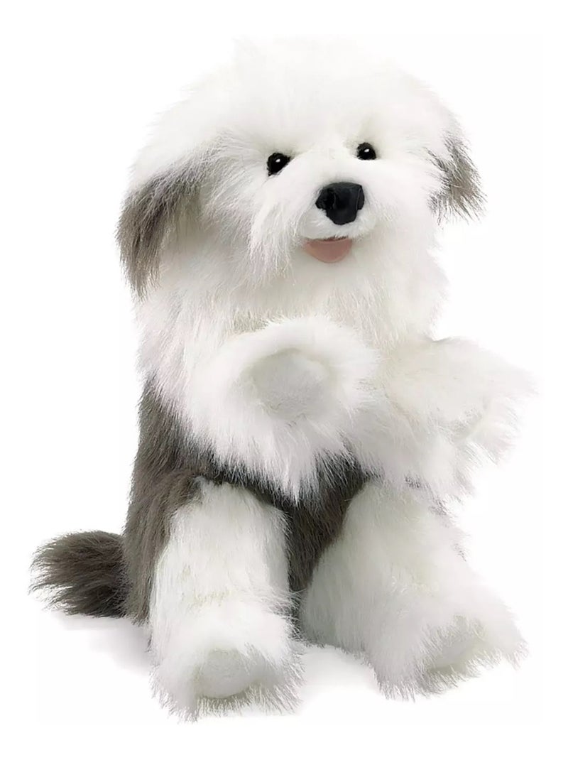 Marionnette à main Chien Bobtail Blanc - Kiabi
