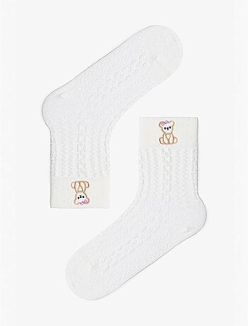 Marshmallow fille cutie bear à motif lot de 3 socquettes penti