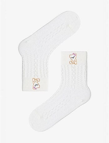 Marshmallow fille cutie bear à motif lot de 3 socquettes penti