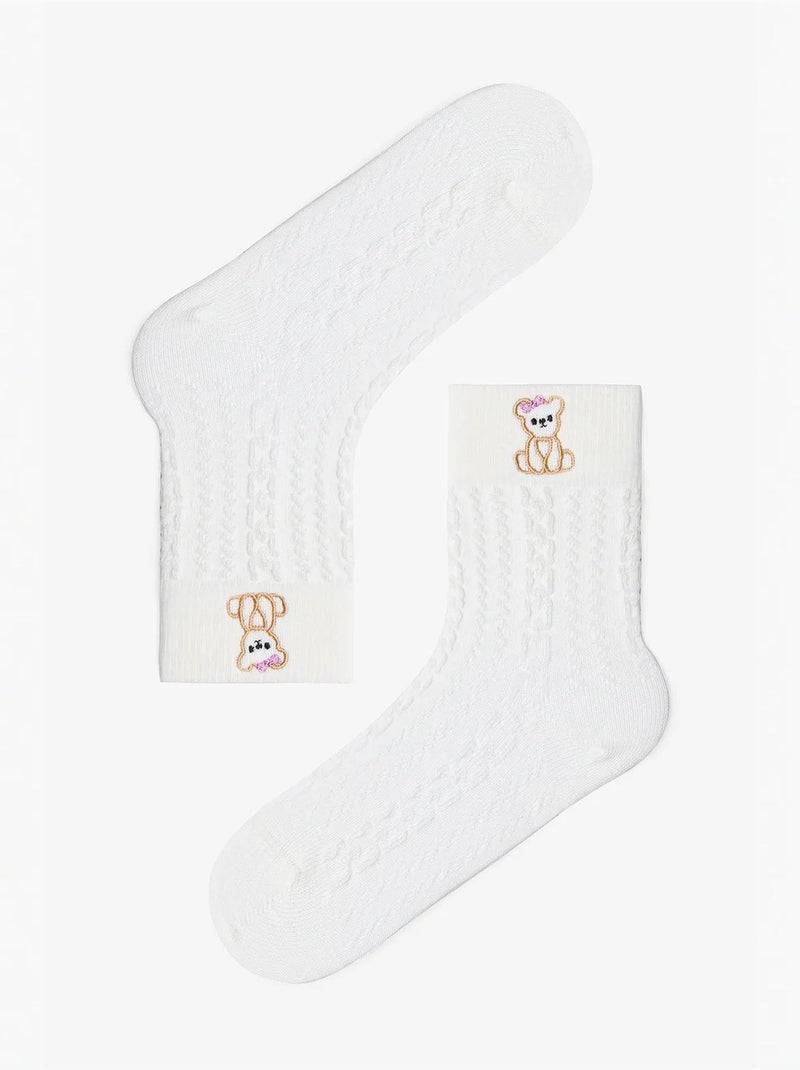 Marshmallow fille cutie bear à motif lot de 3 socquettes penti Blanc - Kiabi