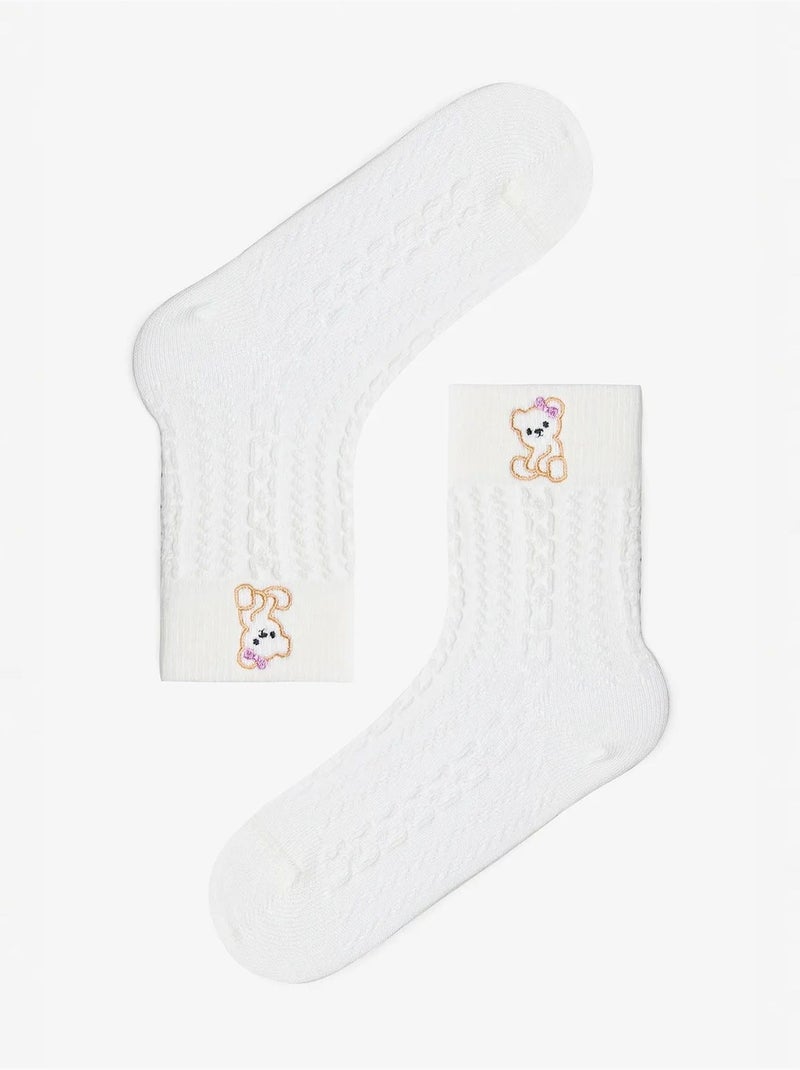 Marshmallow fille cutie bear à motif lot de 3 socquettes penti Blanc - Kiabi