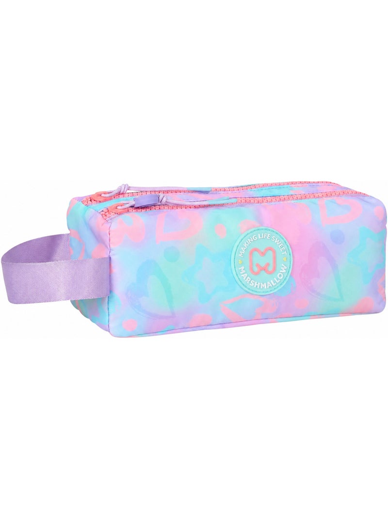  MARSHMALLOW  Trousse scolaire double compartiment FUNNY LOVE  Multicolore paste Bleu Bleu - Kiabi