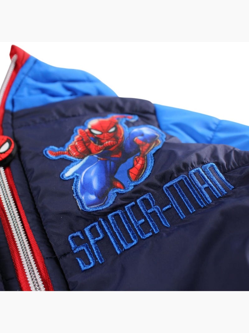 Marvel - doudoune matelassée zippée à capuche imprimée Bleu marine - Kiabi