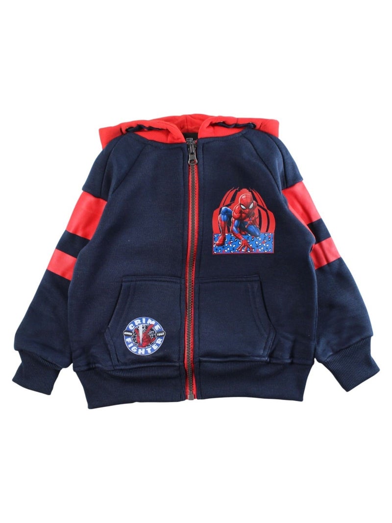 Marvel - Ensemble jogging garçon veste capuche et pantalon à imprimé Bleu marine - Kiabi