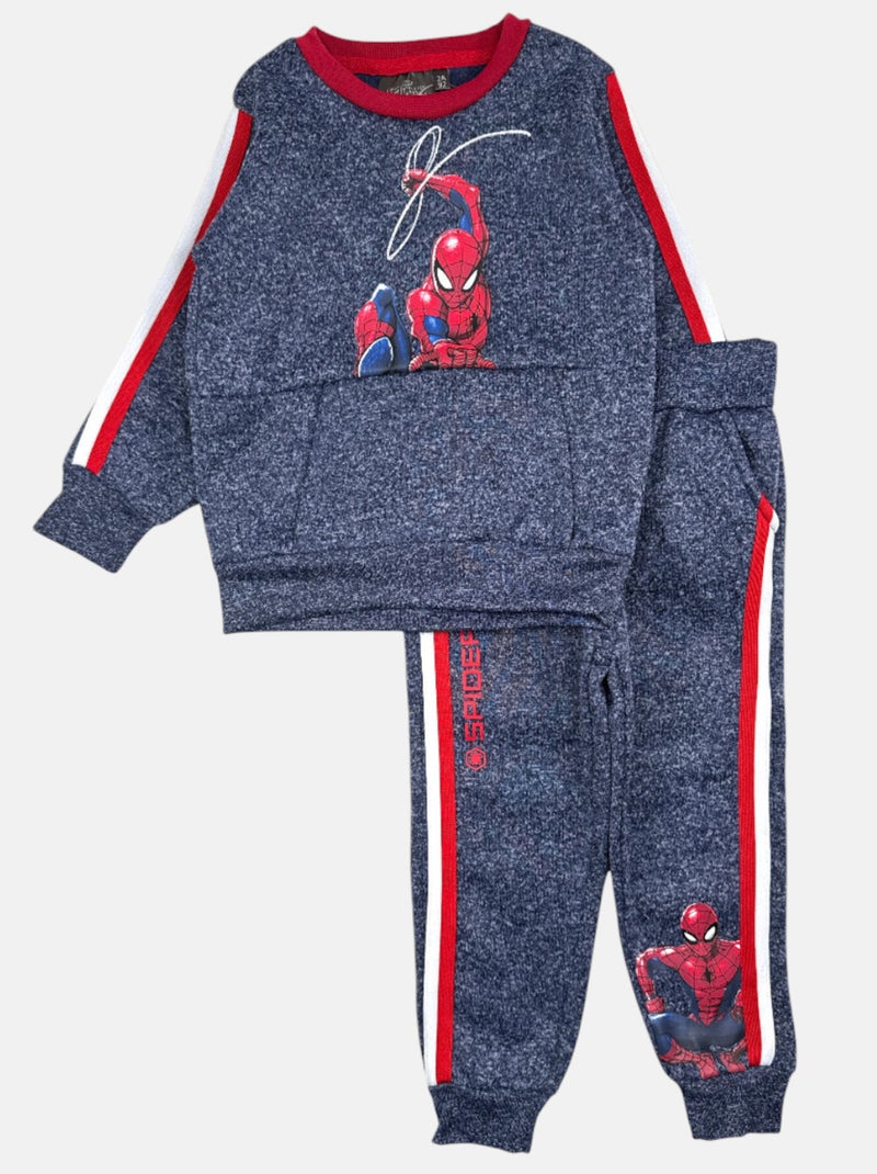Marvel - Ensemble Sweat et pantalon de jogging garçon Spiderman Bleu marine - Kiabi