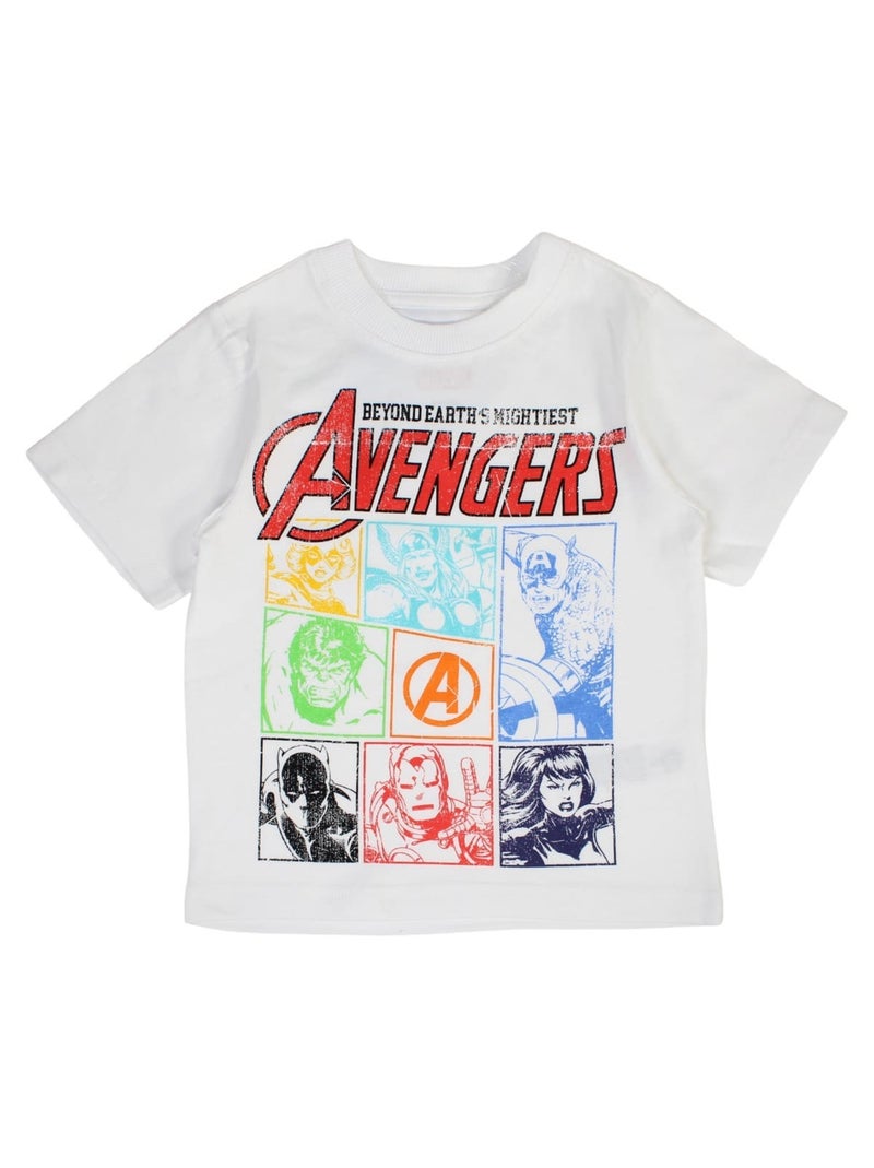 Marvel - Ensemble T-shirt et Short Garçon Avengers Blanc - Kiabi