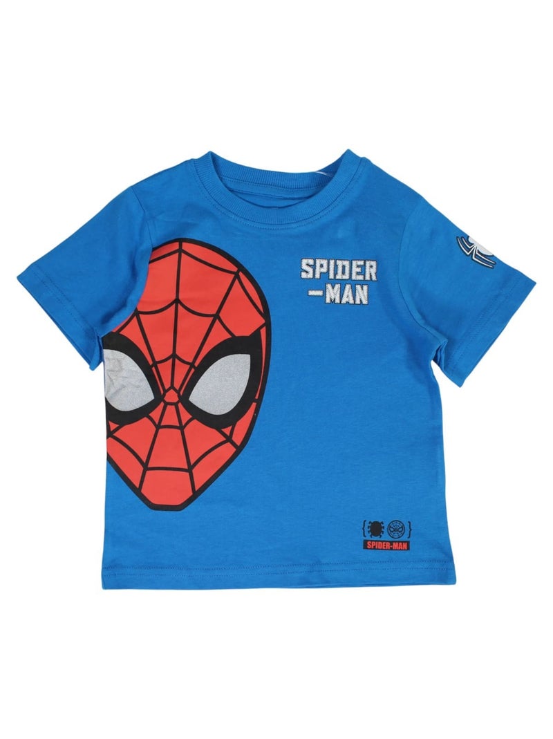 Marvel - Ensemble T-shirt et Short Garçon Spiderman Bleu - Kiabi
