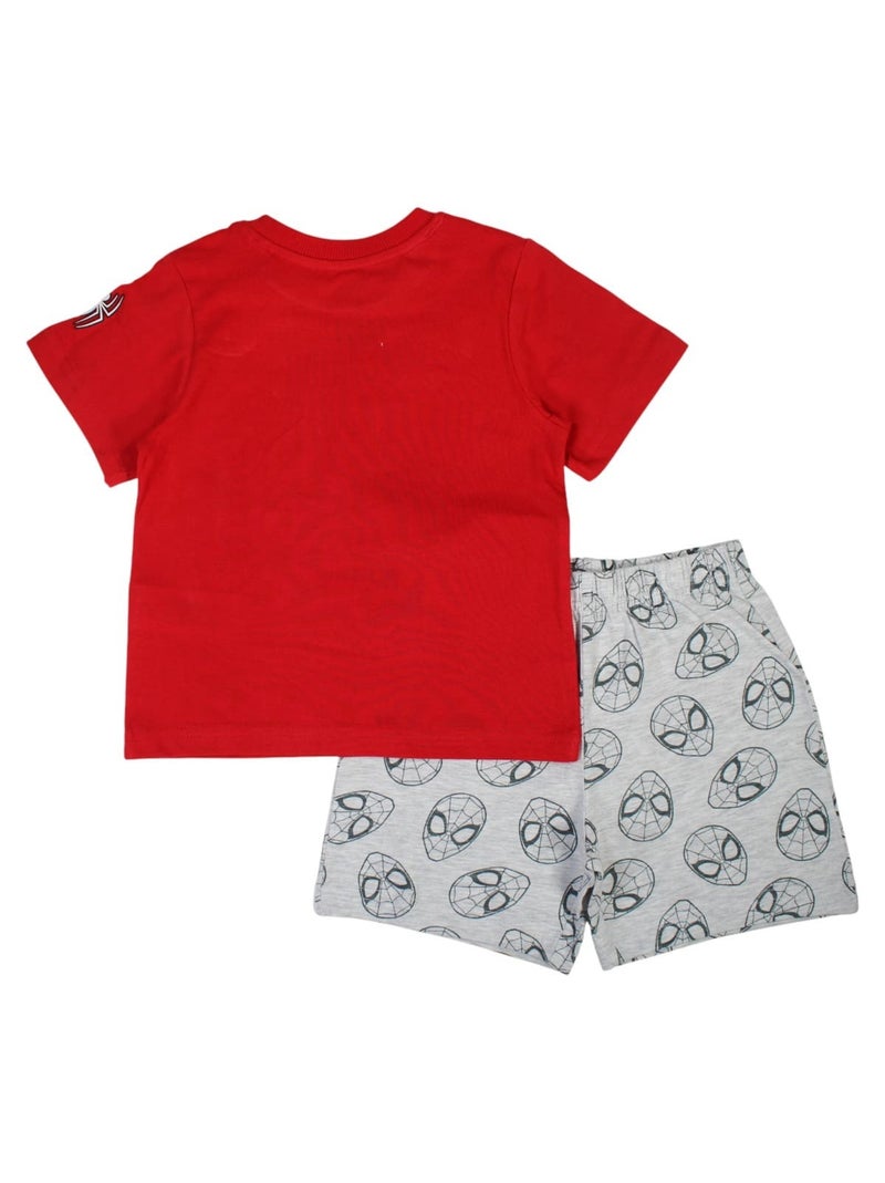 Marvel - Ensemble T-shirt et Short Garçon Spiderman Rouge - Kiabi