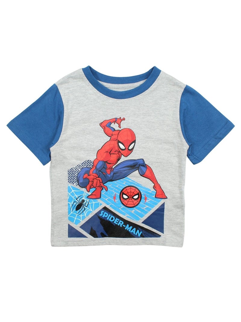 Marvel - Ensemble T-shirt et Short Spiderman Bleu - Kiabi