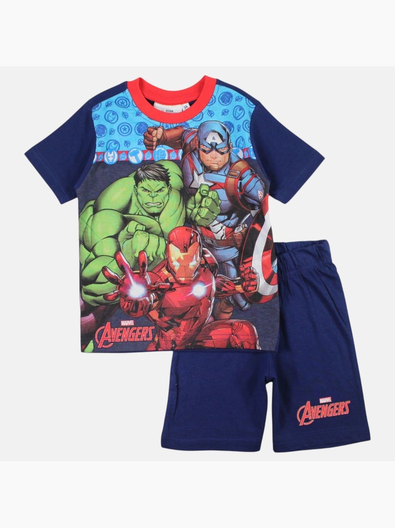 Marvel - ensemble t-shirt imprimé et short assorti Bleu marine - Kiabi