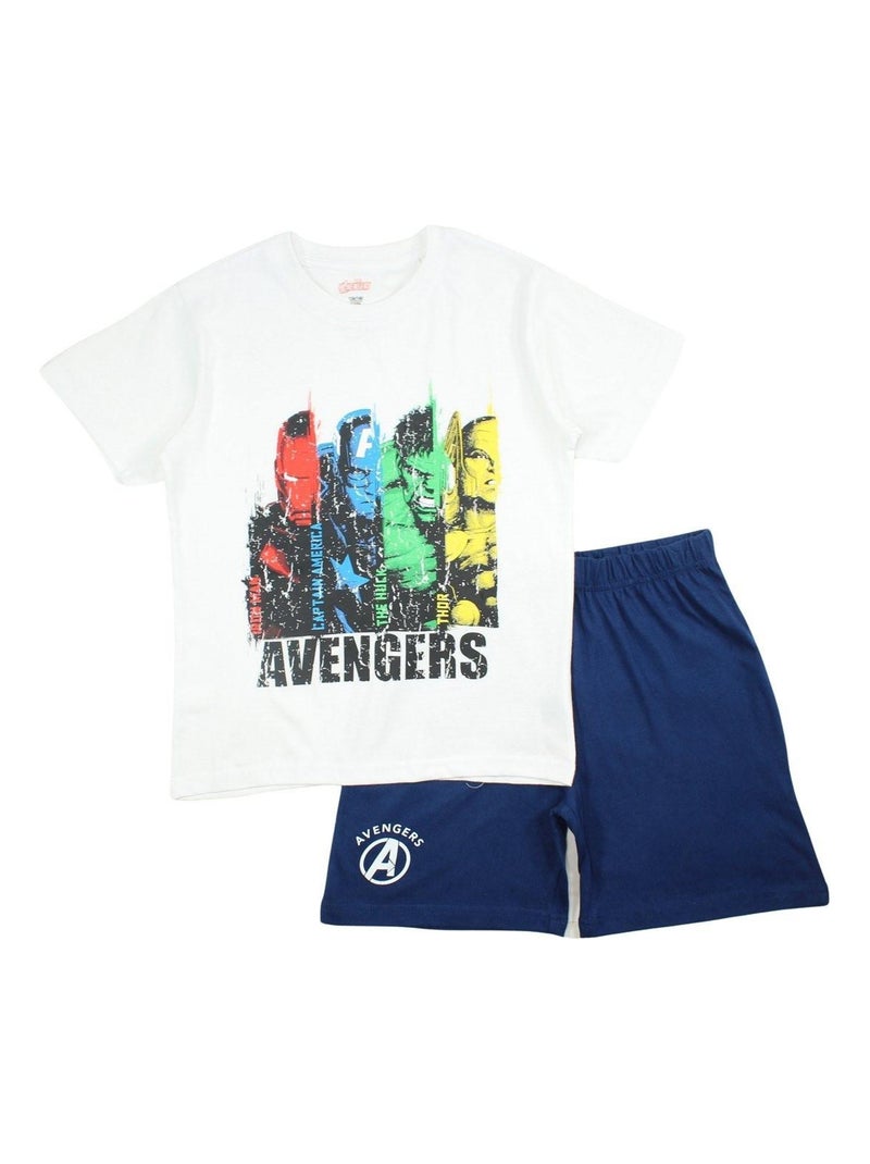 Marvel - Ensemble ​​T-shirt short Imprimé Avengers Blanc - Kiabi