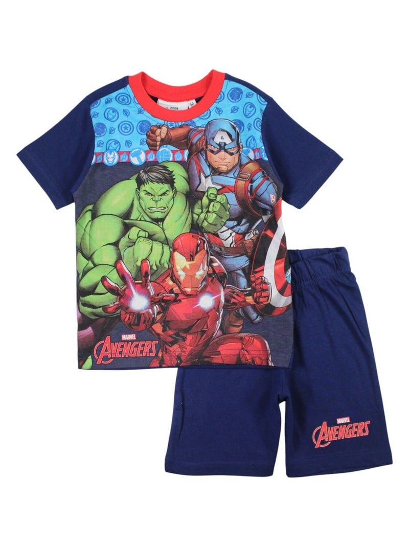 Marvel - Ensemble ​​T-shirt short Imprimé Avengers Bleu marine - Kiabi