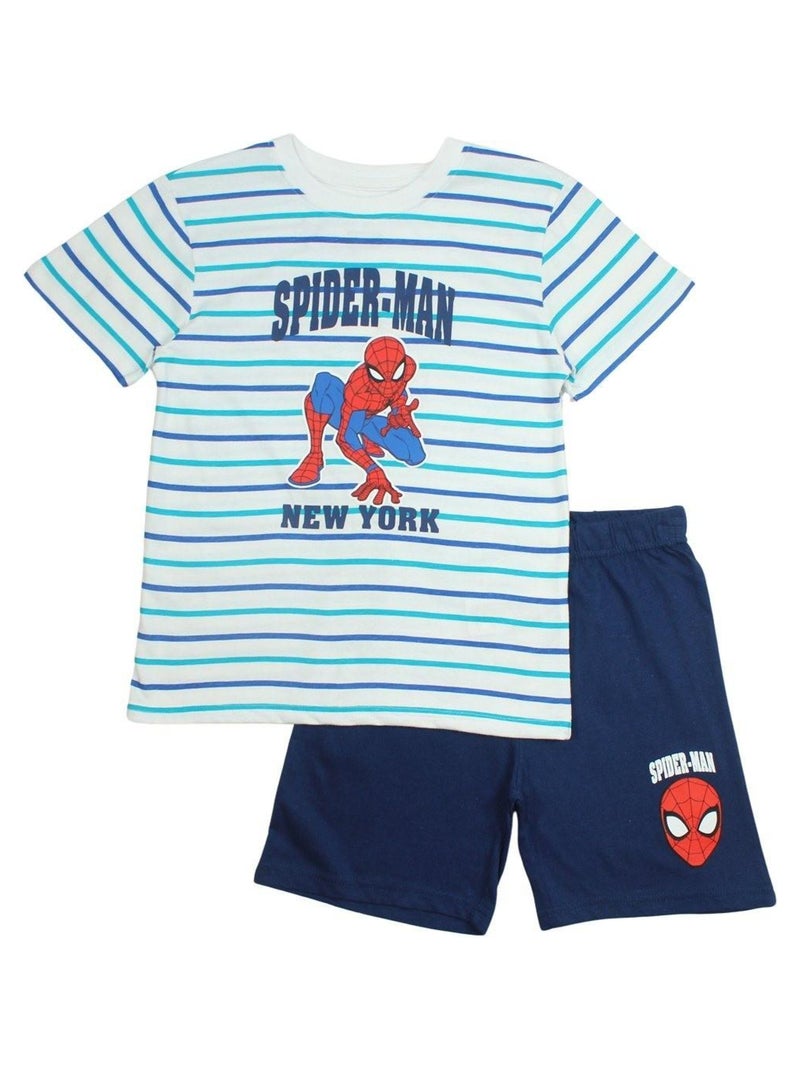 Marvel - Ensemble ​​T-shirt short Imprimé Spiderman Bleu - Kiabi
