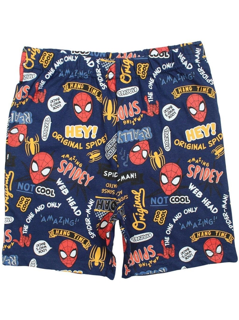 Marvel - Ensemble ​​T-shirt short Imprimé Spiderman Bleu marine - Kiabi