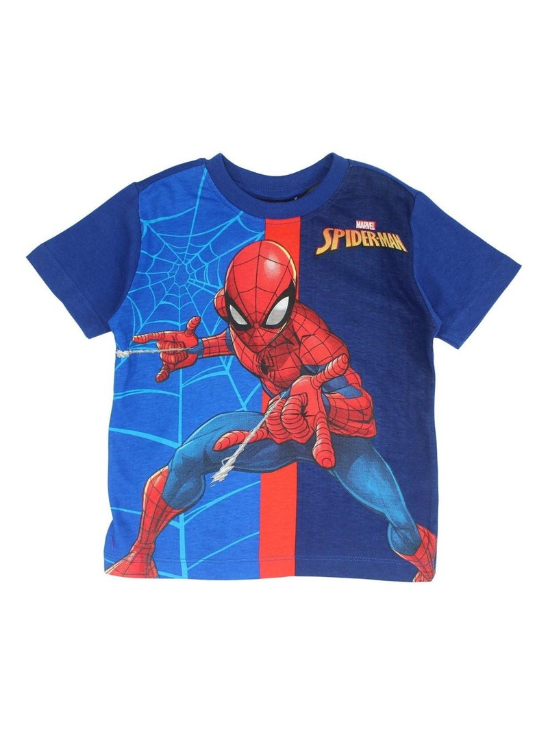 Marvel - Ensemble ​​T-shirt short Imprimé Spiderman Bleu marine - Kiabi