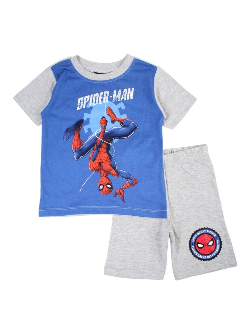 Marvel - Ensemble ​​T-shirt short Imprimé Spiderman Gris - Kiabi