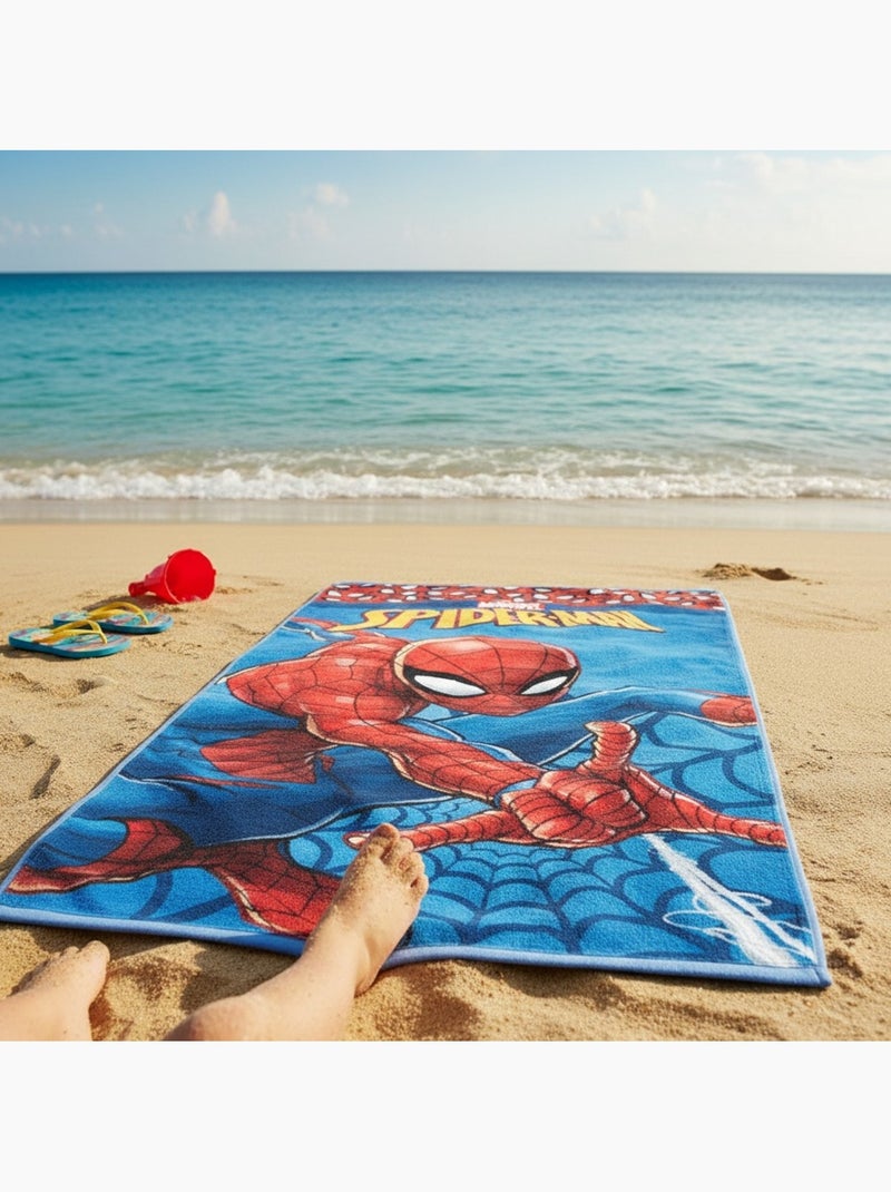 Marvel - Serviette de plage décor et personnages Bleu marine - Kiabi